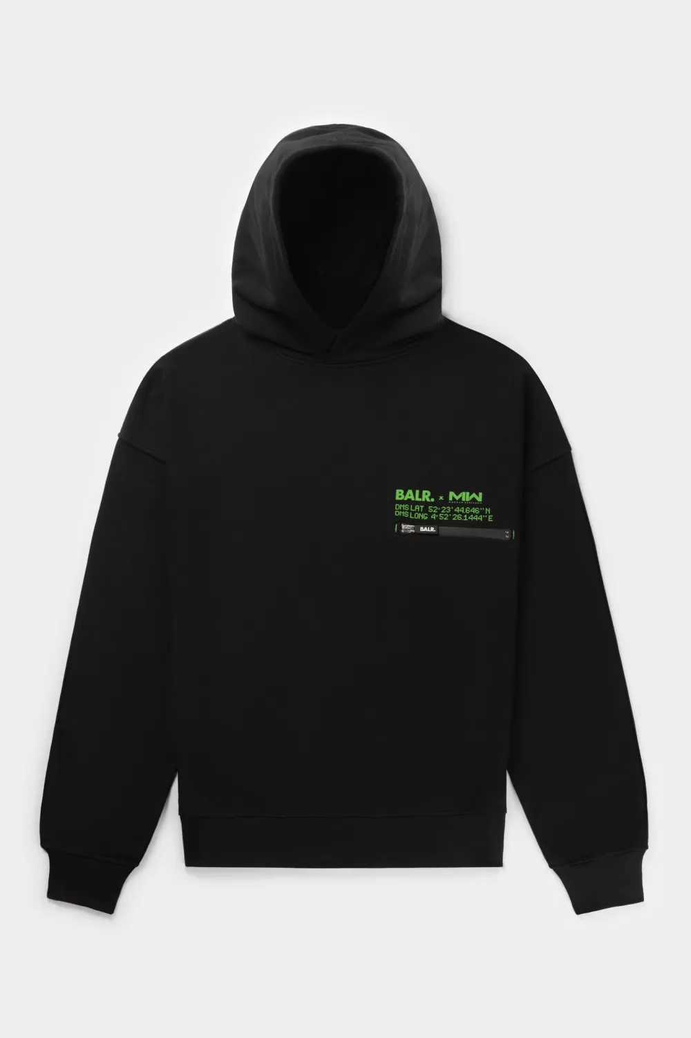 BALR. X Mwii Joey Box Hoodie Jet Black Cheap