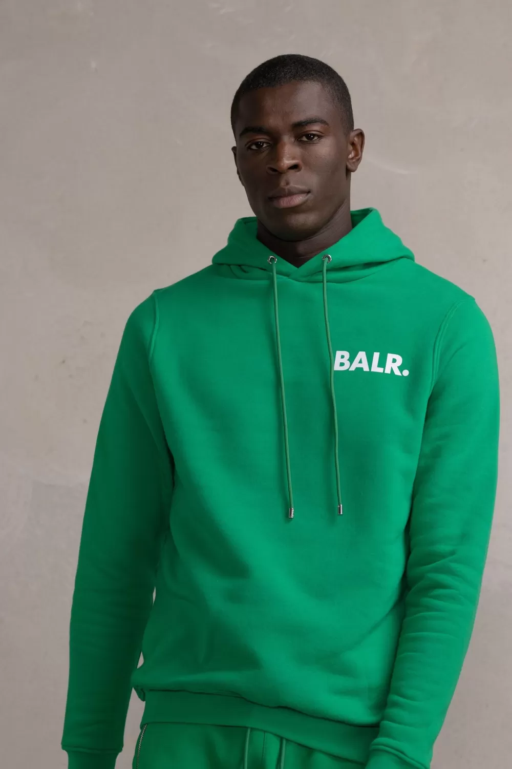 BALR. Brand Straight Small Logo Hoodie Putting Green/Bright White Discount