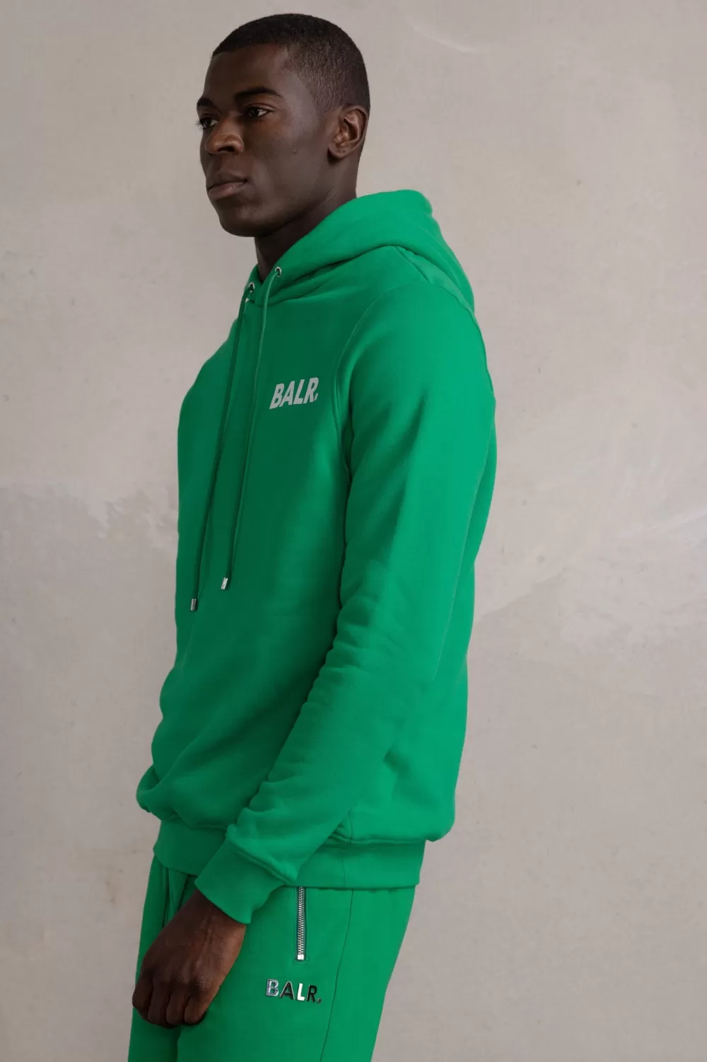 BALR. Brand Straight Small Logo Hoodie Putting Green/Bright White Discount