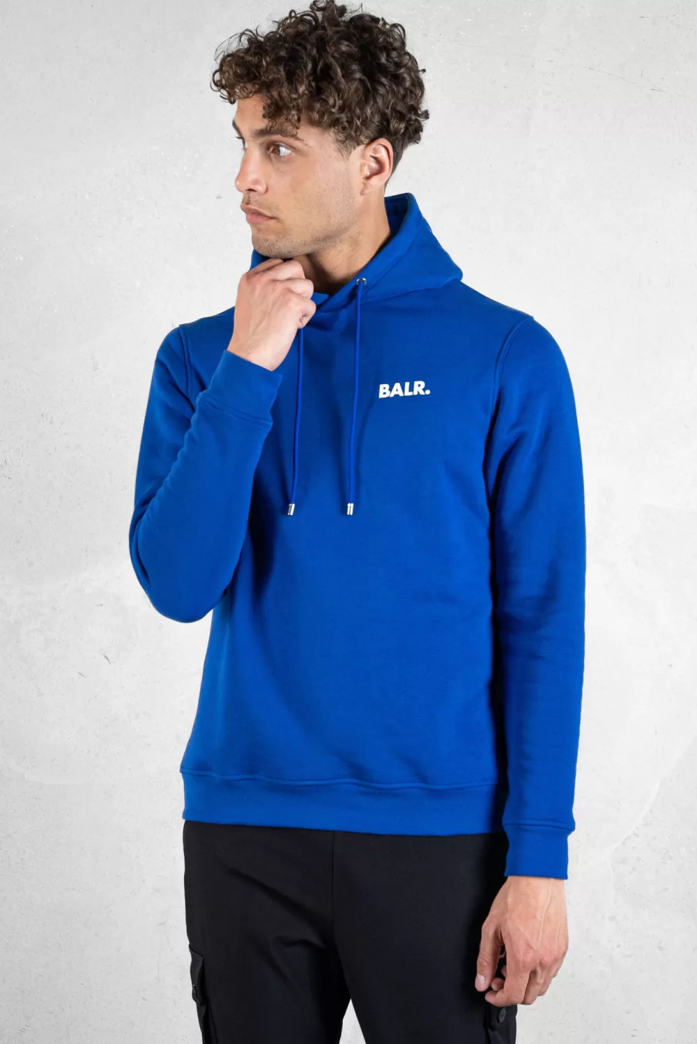 BALR. Brand Straight Small Logo Hoodie Surf The Web/Bright White Cheap
