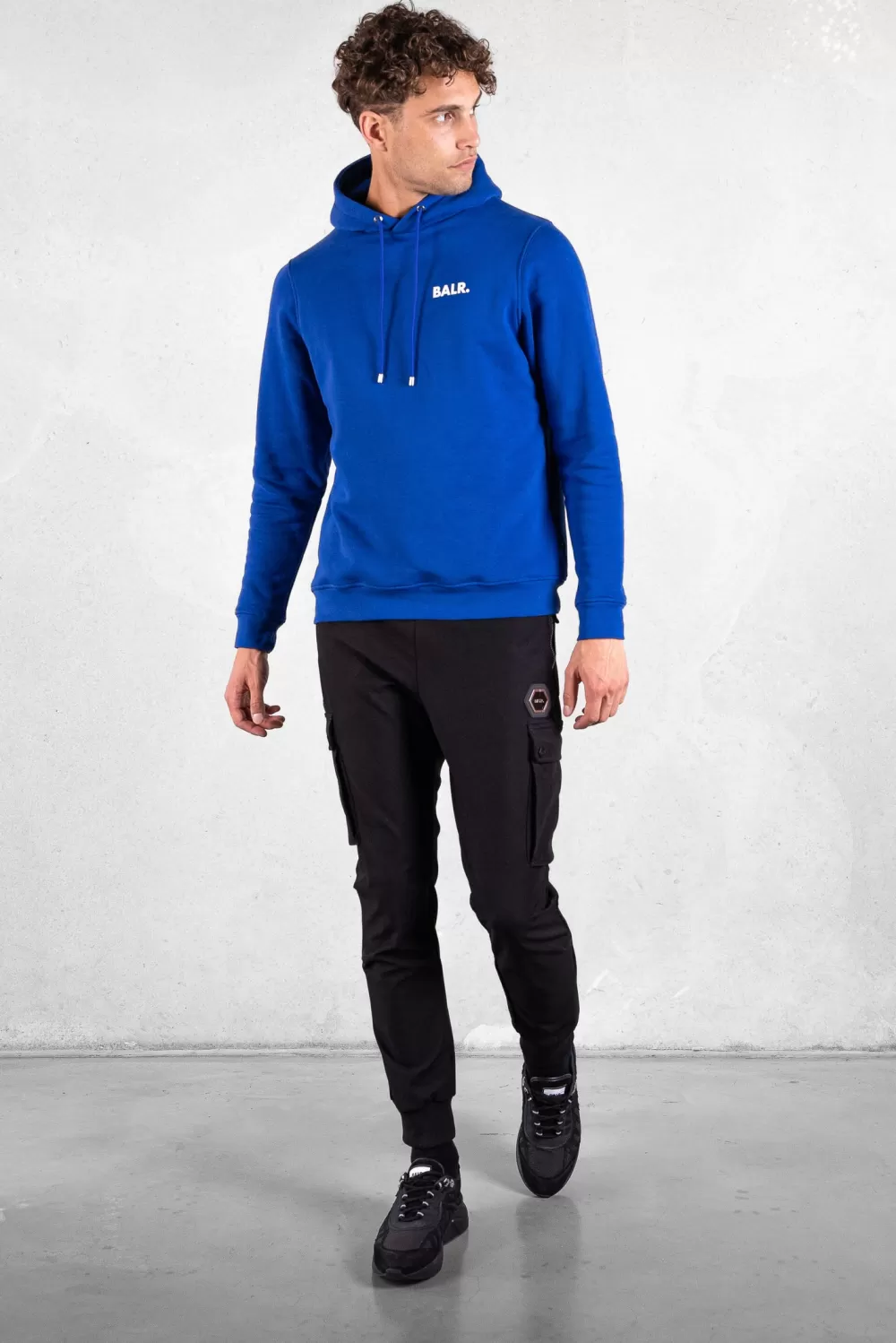 BALR. Brand Straight Small Logo Hoodie Surf The Web/Bright White Cheap