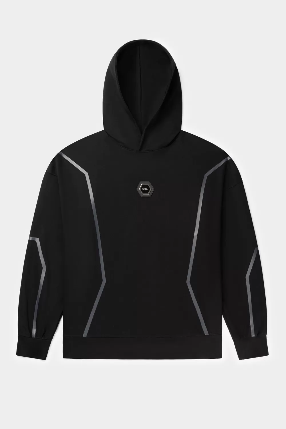BALR. Joey Box Hex Line Hoodie Jet Black Sale
