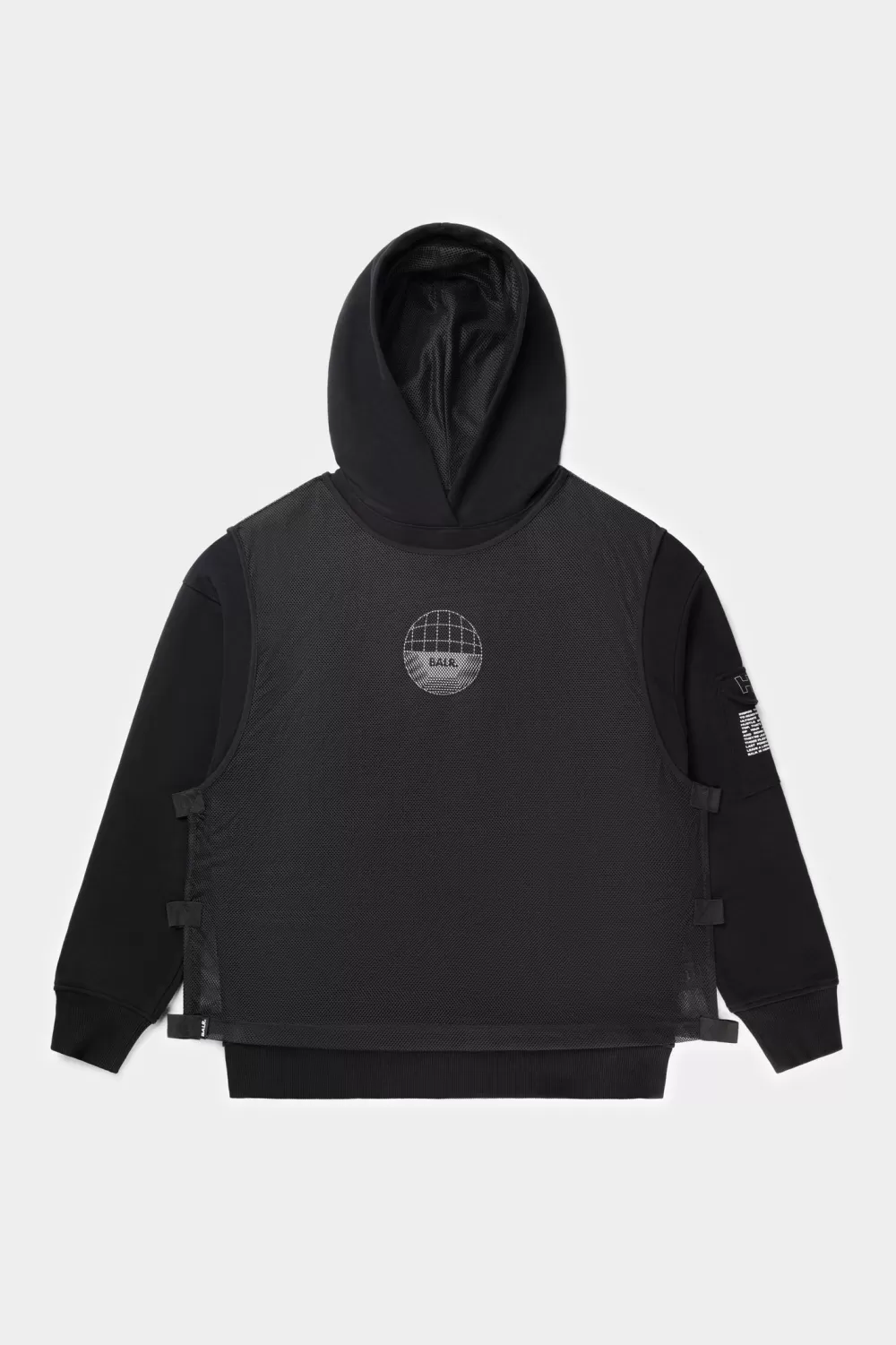 BALR. Joey Box Mesh H2S Hoodie Jet Black Discount