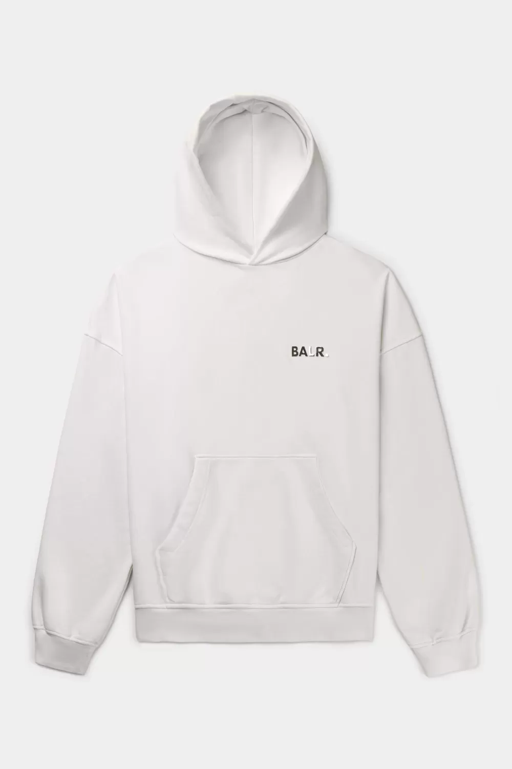 BALR. Joey Box Satin Hoodie Egret Store