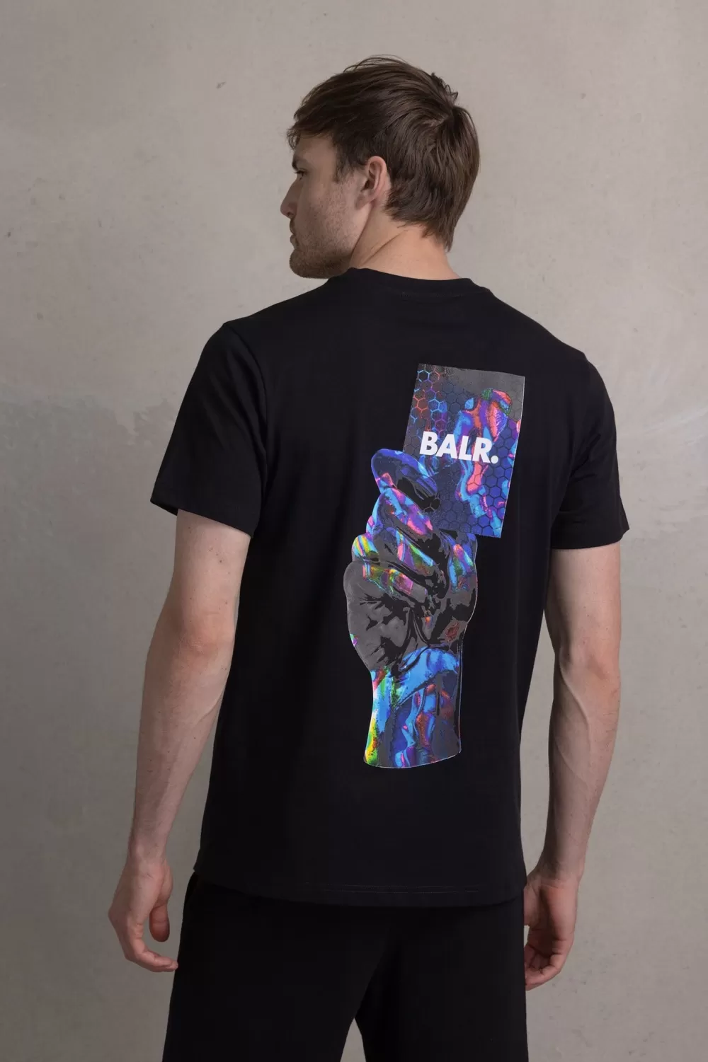 BALR. Olaf Straight Multi Color Card T-Shirt Jet Black Cheap