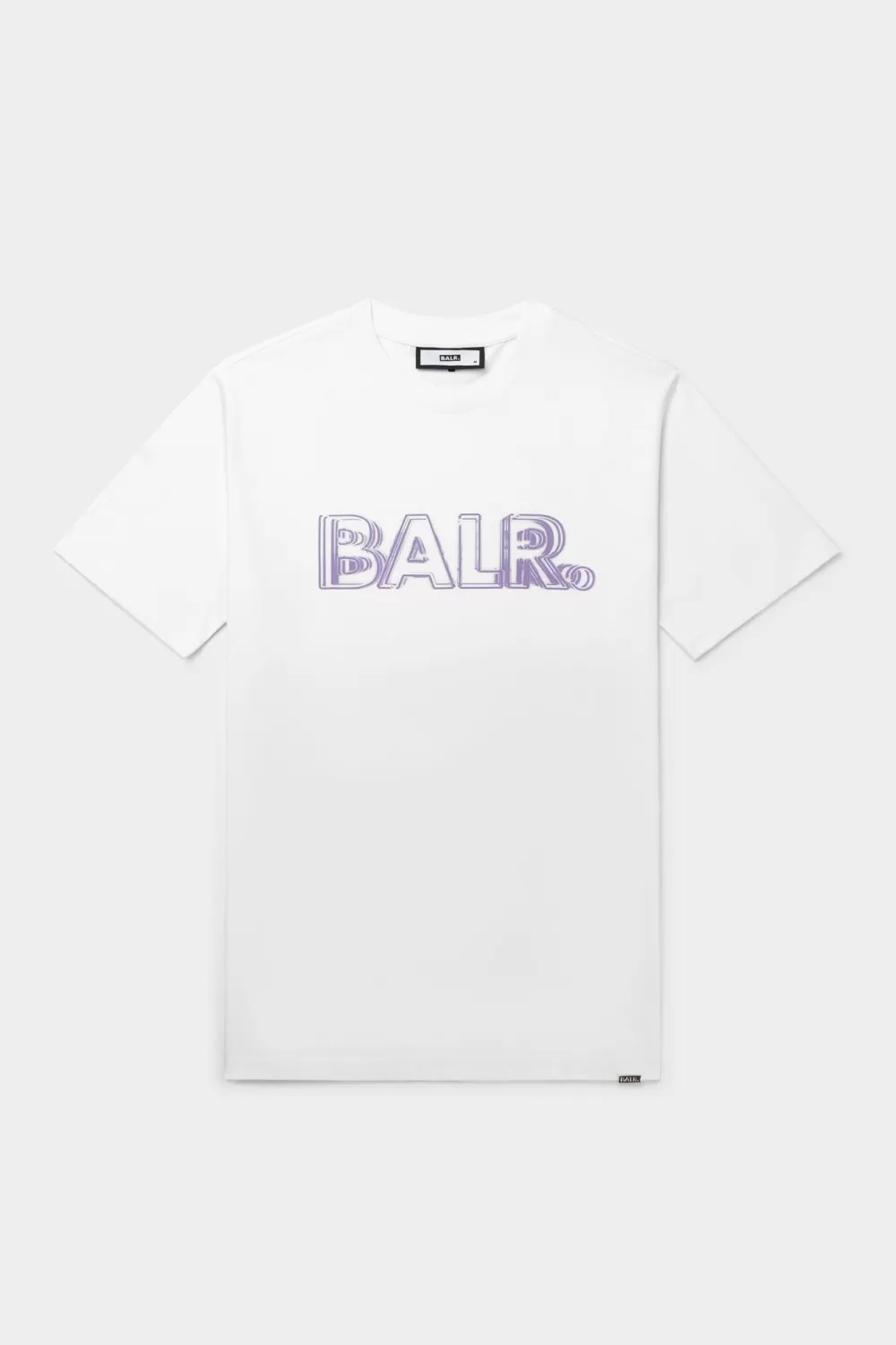 BALR. Olaf Straight Neon Brand T-Shirt Bright White/Paisley Purple Cheap