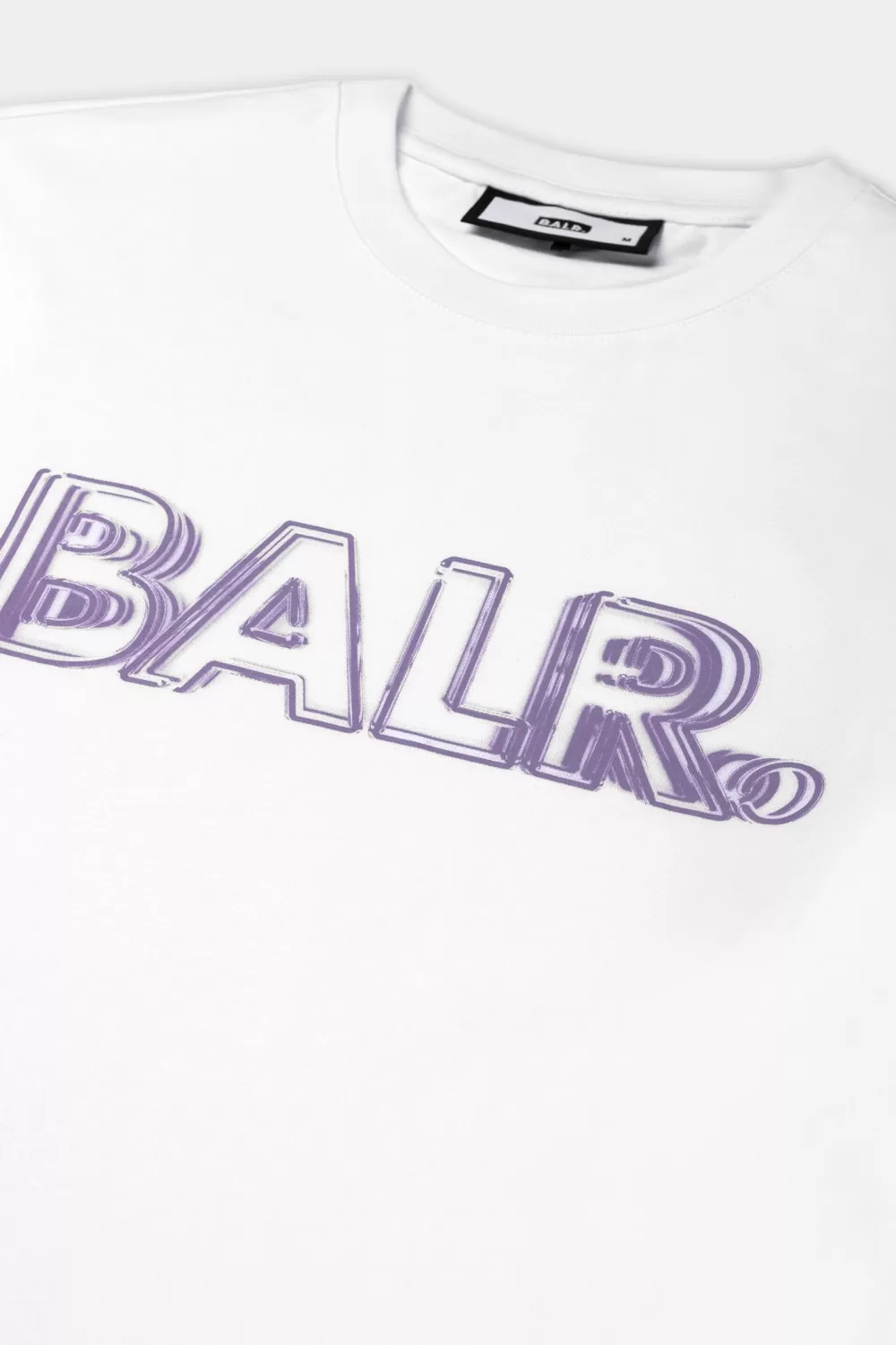 BALR. Olaf Straight Neon Brand T-Shirt Bright White/Paisley Purple Cheap