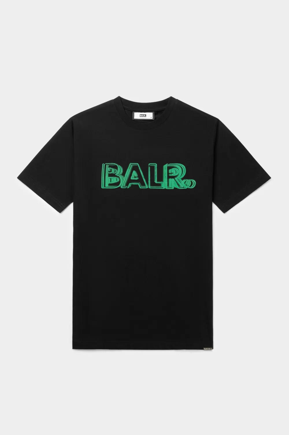 BALR. Olaf Straight Neon Brand T-Shirt Jet Black/Putting Green New