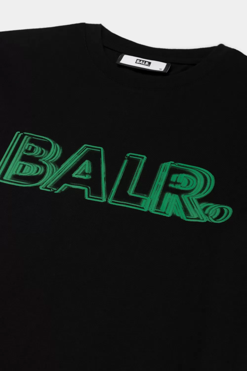 BALR. Olaf Straight Neon Brand T-Shirt Jet Black/Putting Green New