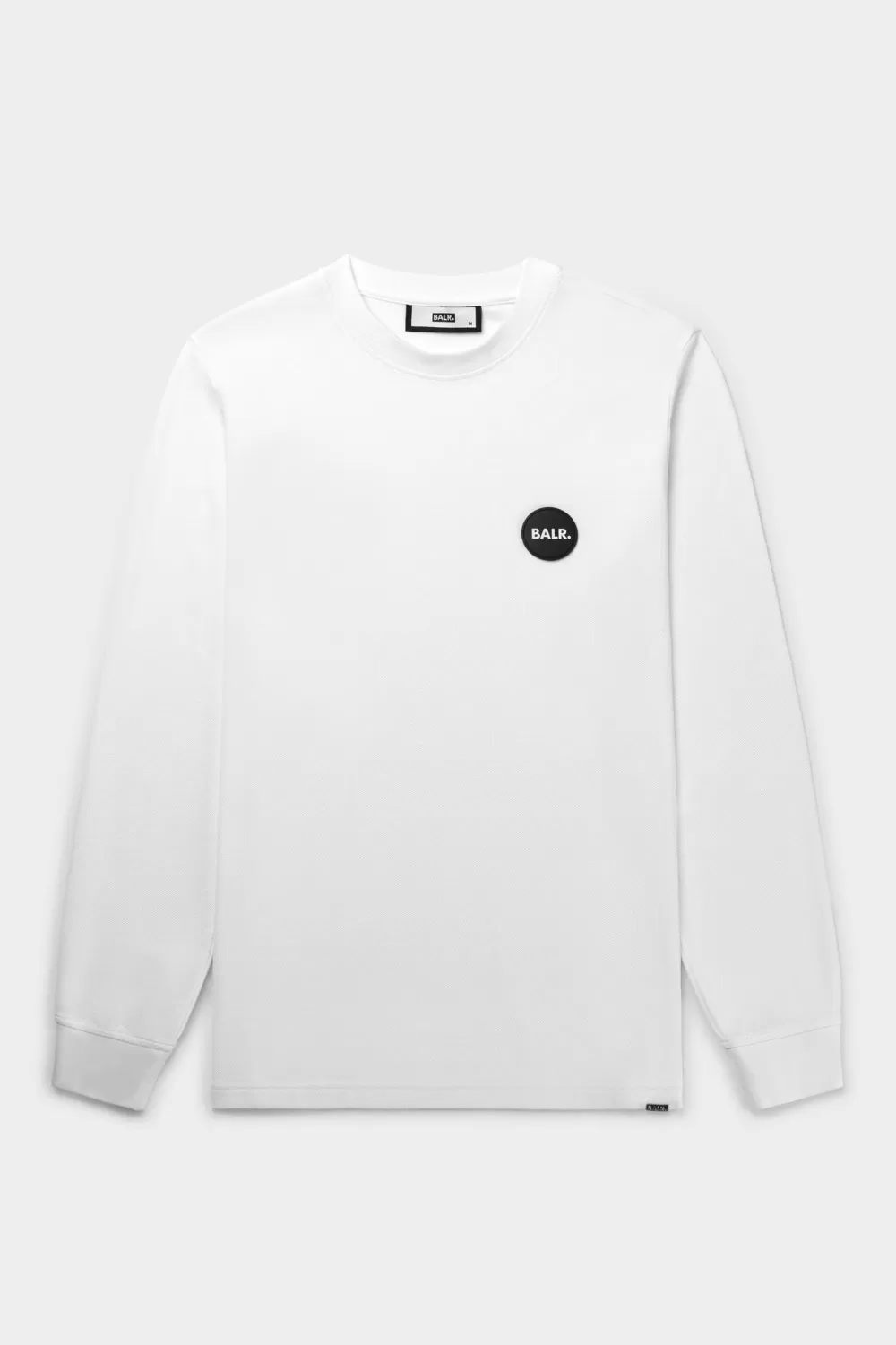 BALR. Olaf Straight Round Rubber Badge Longsleeve Bright White Flash Sale