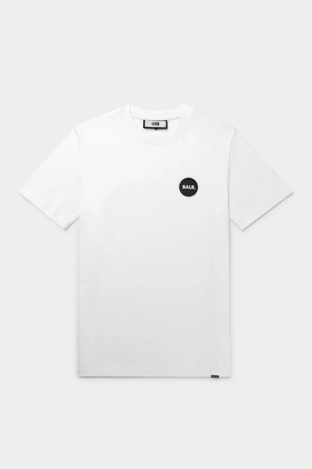 BALR. Olaf Straight Round Rubber Badge T-Shirt Bright White Clearance
