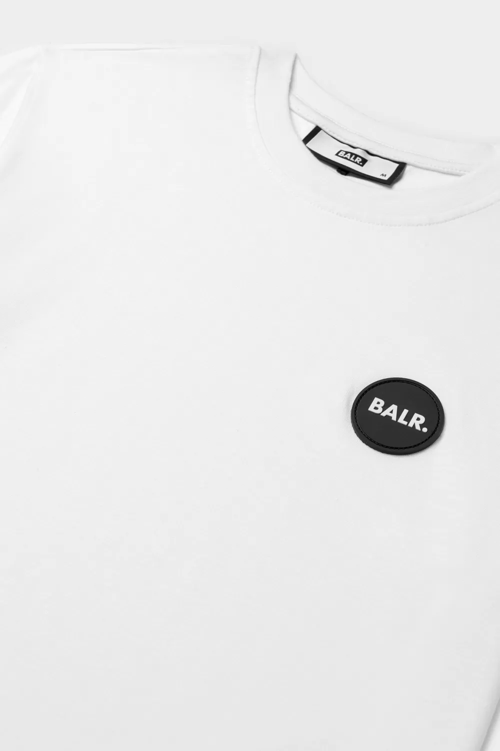 BALR. Olaf Straight Round Rubber Badge T-Shirt Bright White Clearance