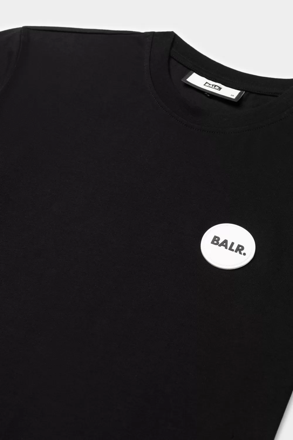 BALR. Olaf Straight Round Rubber Badge T-Shirt Jet Black Cheap