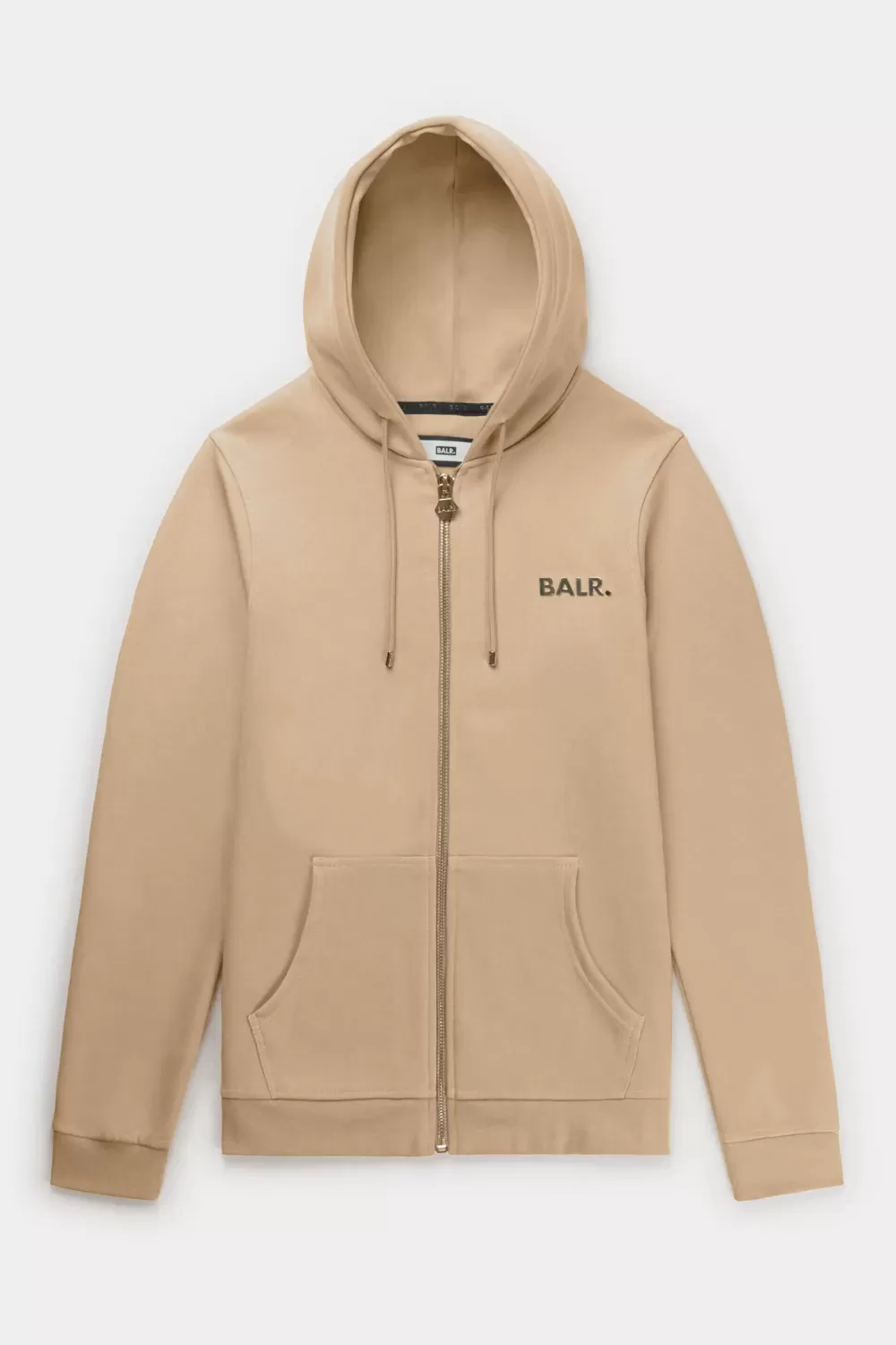 BALR. Q-Series Straight Zip Thru Hoodie Renewed Irish Cream Shop