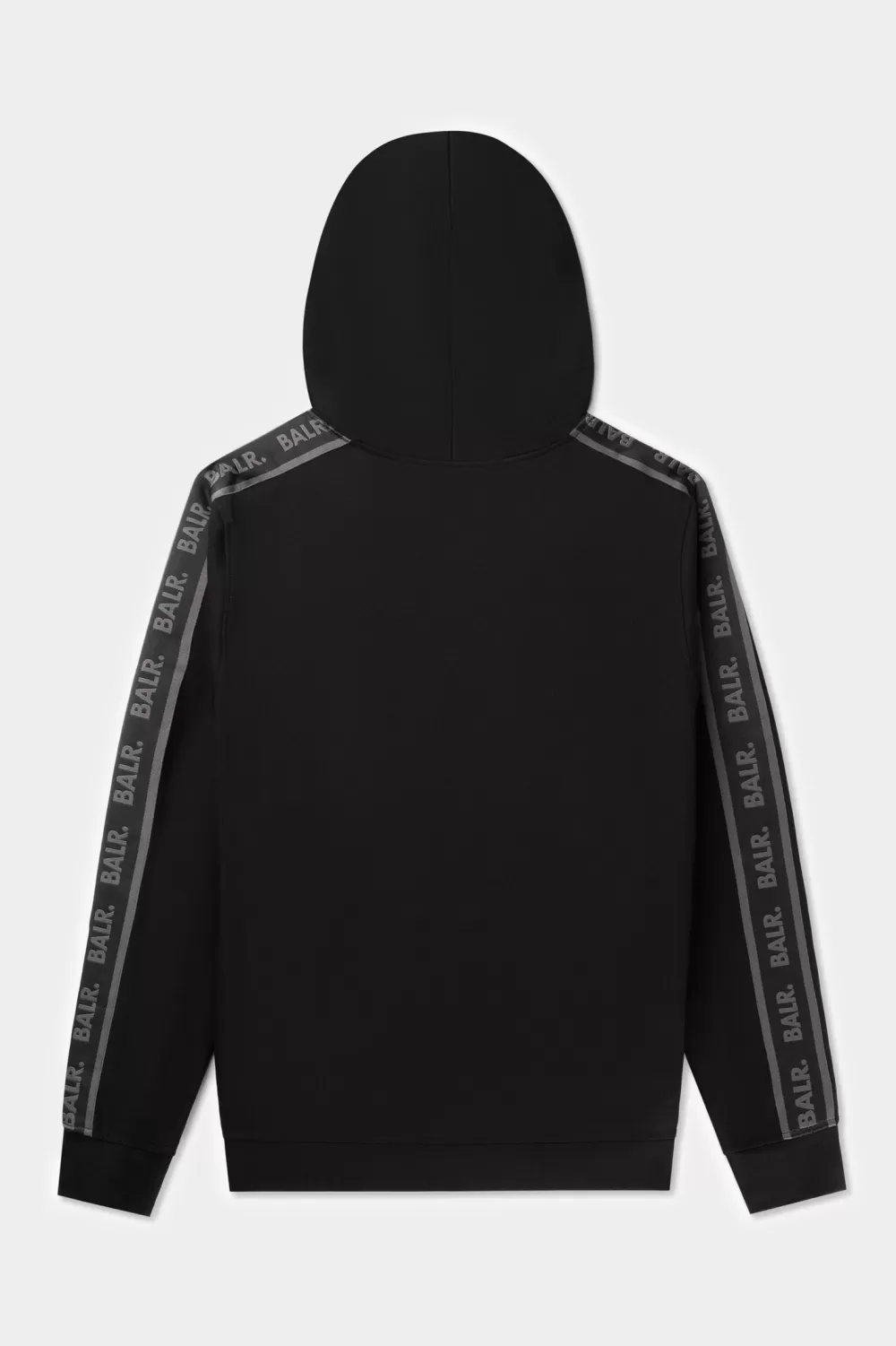 BALR. Q-Tape Zip Through Hoodie Jet Black New