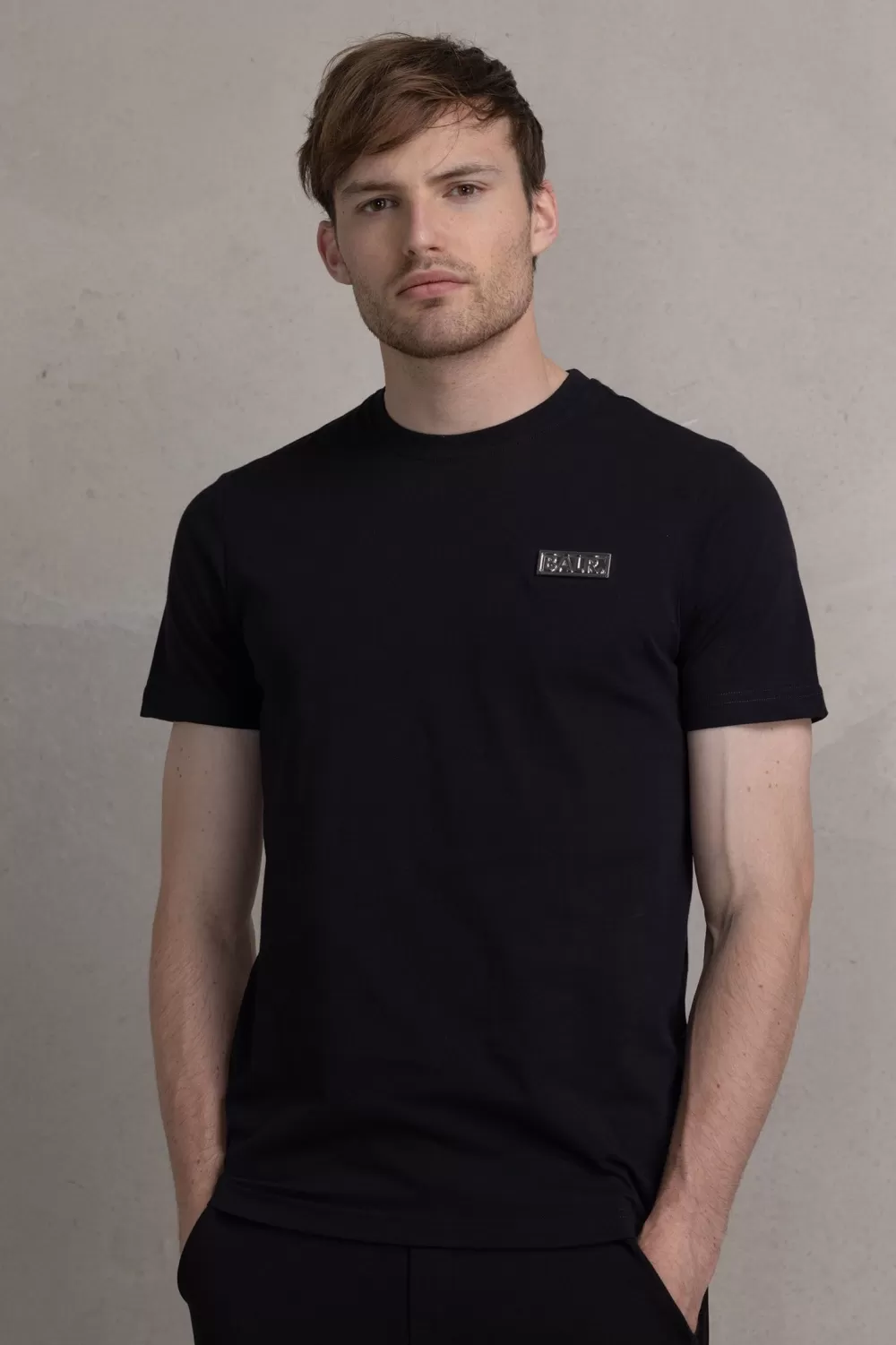 BALR. Sebastian Slim Small Metal Badge T-Shirt Jet Black Discount