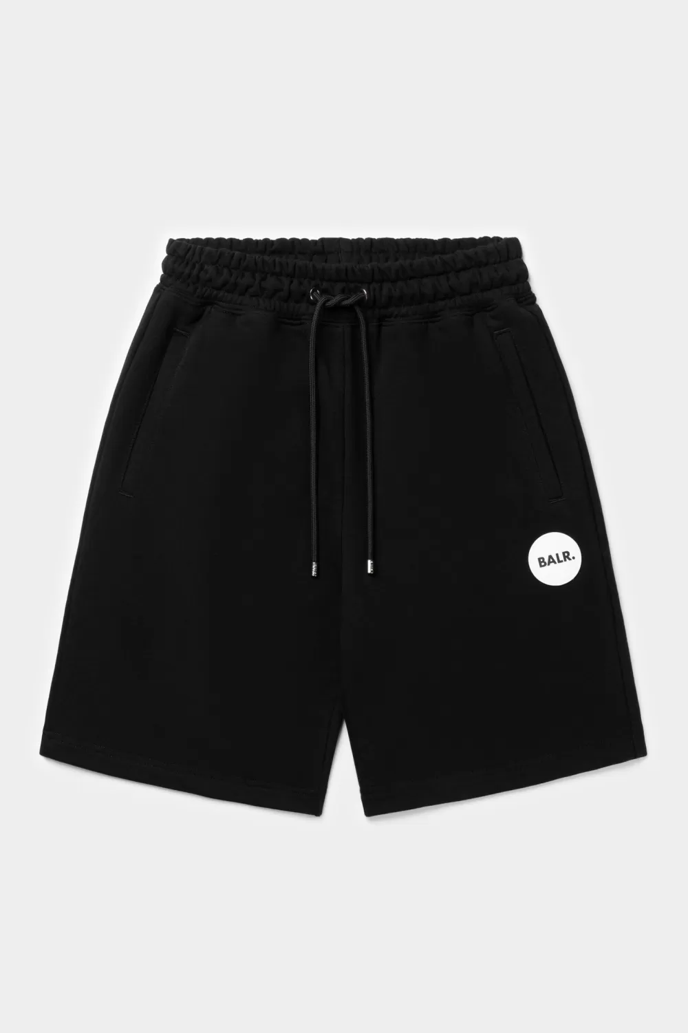 BALR. Tony Regular Round Rubber Badge Sweat Shorts Jet Black Hot